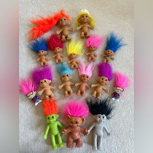 Colorful Troll Dolls Set 16 pieces